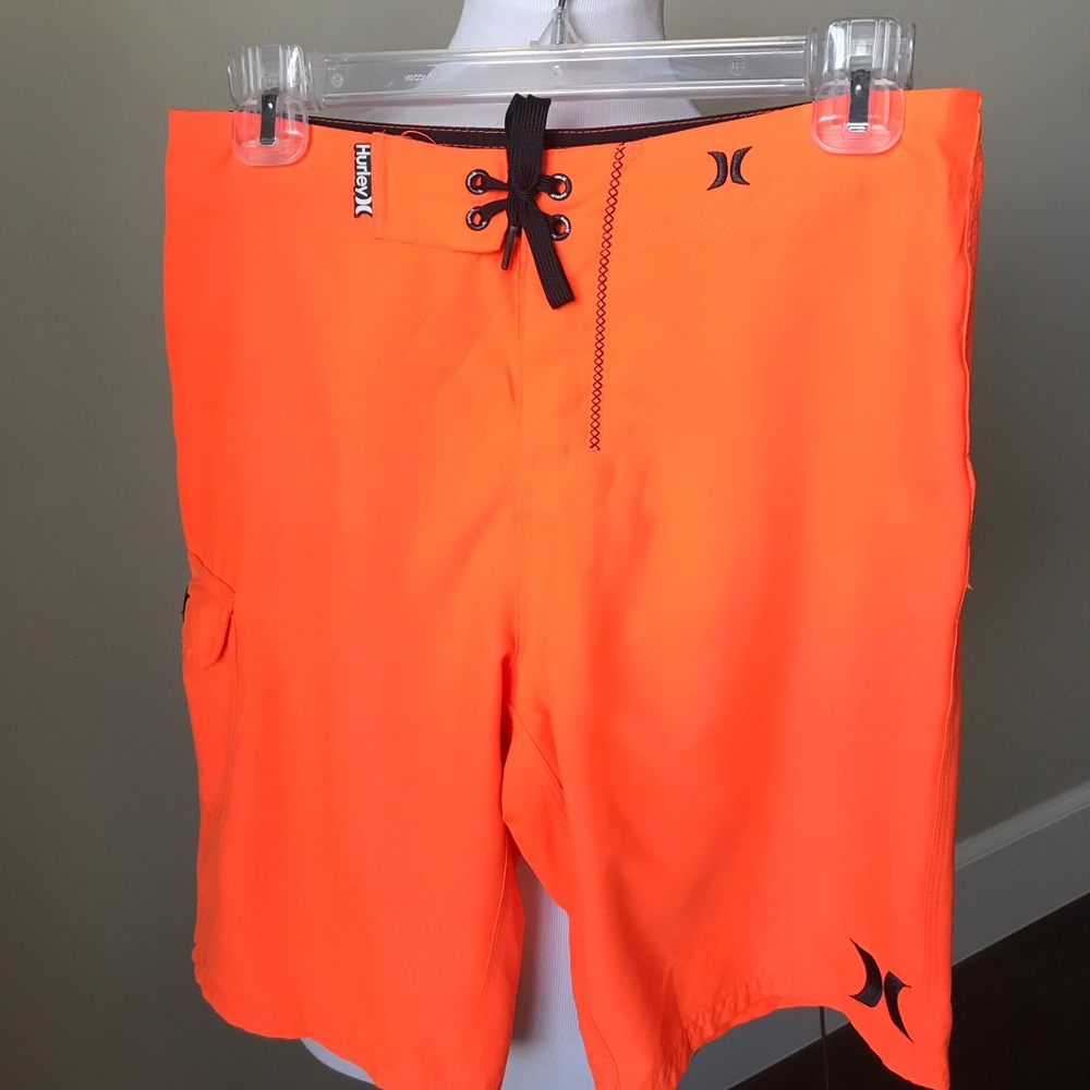 Hurley fluorescent orange board shorts